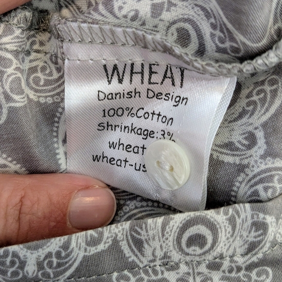 NWT Wheat Danish Design Gray And White Placket Sleeveless Patterned Girls Top 4T - Picture 5 of 6